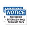 Signmission No Food Or Beverages In Pool Or On Wet Deck, 14 in W x Rectangle, Vinyl Decal OS-2PACK-NS-D-1014-L-14566 - alternate 1